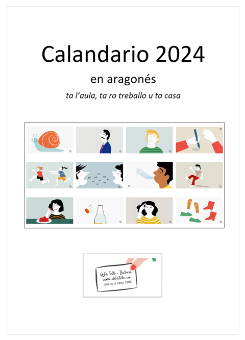 Calendario 2024 en aragonés - aragonés ilustrado - Delia Tello